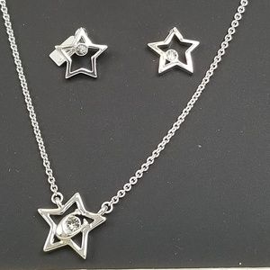 Coach Silver Necklace and earrings NWT